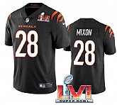 Nike Bengals Men & Women & Youth 28 Joe Mixon Black 2022 Super Bowl LVI Vapor Limited Jersey,baseball caps,new era cap wholesale,wholesale hats